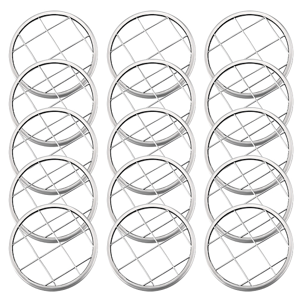 

PandaHall GORGECRAFT 15Pcs Mason Jar Floral Grid Lids Frog Lid Canning Jars Caps Insert Stainless Steel Flower Arrangement Vase Grid...