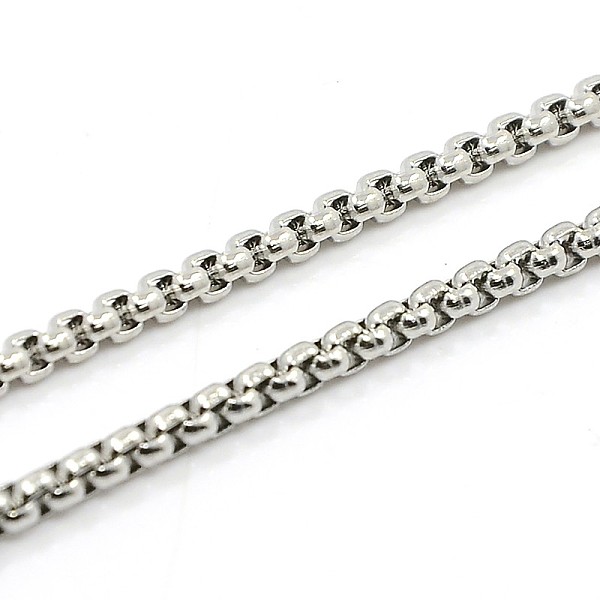 

PandaHall Box Chains Necklace for Men, 316 Stainless Steel Necklaces, with Lobster Claw Clasps, Stainless Steel Color, 17.3 inch, 2mm 316...