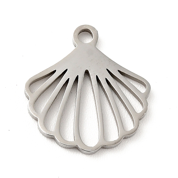 

PandaHall 201 Stainless Steel Pendants, Shell, Stainless Steel Color, 13.5x12.5x1mm, Hole: 1.4mm 201 Stainless Steel Shell Shape