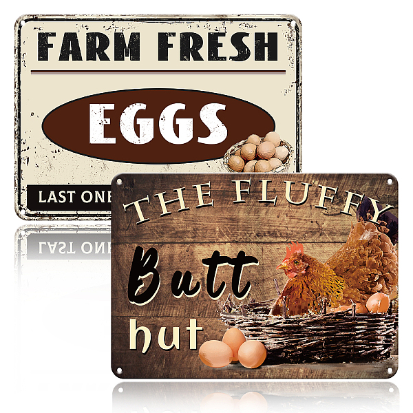

PandaHall Globleland 2Pcs 2 Style Aluminum Sign Posters, Horizontal, for Farm Decoration, Rectangle, Mixed Patterns, 180x250x0.8mm..., Multicolor