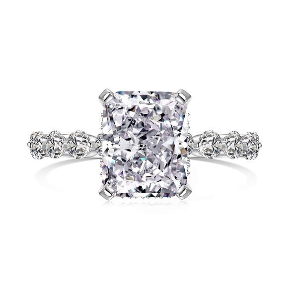 

PandaHall Rhodium Plated 925 Sterling Silver Rectangle Finger Ring, Clear Cubic Zirconia Ring for Women, Platinum, US Size 7 1/4(17.5mm)...