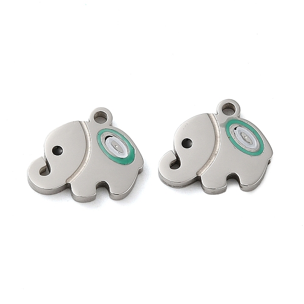 

PandaHall 304 Stainless Steel Enamel Charms, Elephant Charm, Stainless Steel Color, 9x11x1.5mm, Hole: 1.2mm Stainless Steel+Enamel Elephant
