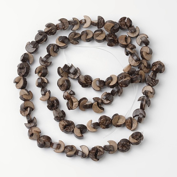 

PandaHall Natural Coconut Moon Bead Strands, Coconut Brown, 12x8x5mm, Hole: 1mm, about 67pcs/strand, 15.7 inch Coconut Moon Brown