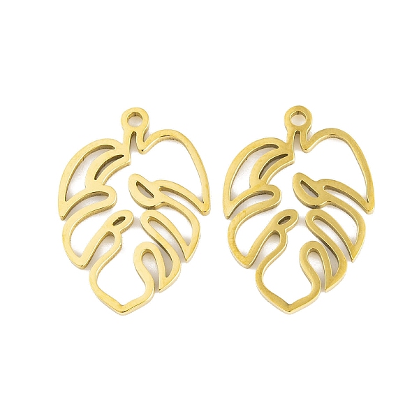 

PandaHall 5Pcs 201 Stainless Steel Pendants, Laser Cut, Palm Leaf Charm, Real 18K Gold Plated, 18x12.5x1mm, Hole: 1.2mm 201 Stainless Steel...