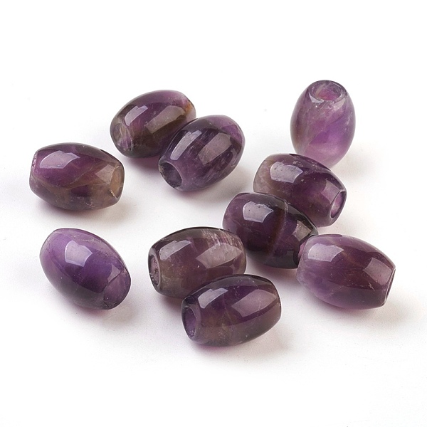 

PandaHall Natural Amethyst European Beads, Large Hole Beads, Barrel, 15~17x12~13.5mm, Hole: 4.5~5mm Amethyst Barrel Purple