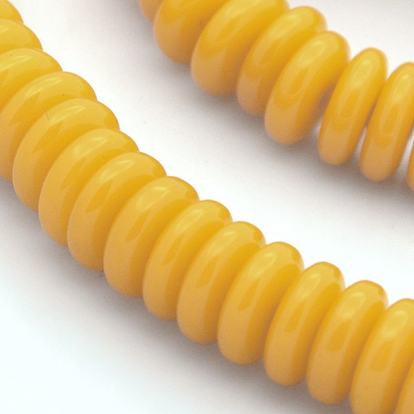

PandaHall Resin Heishi Beads Strands, Disc/Flat Round, Orange, 10x3~4mm, Hole: 1mm, about 90pcs/strand, 11.8 inch Resin Disc Orange
