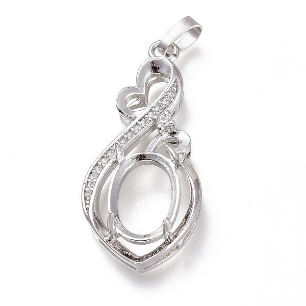 

PandaHall Brass Micro Pave Clear Cubic Zirconia Open Back Bezel Pendant Cabochon Settings, Long-Lasting Plated, Heart, Platinum, 34x16x9mm...