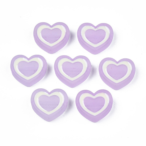 

PandaHall Transparent Acrylic Beads, with Enamel, Frosted, Heart, Lilac, 19x22x7mm, Hole: 3mm Acrylic Heart Purple