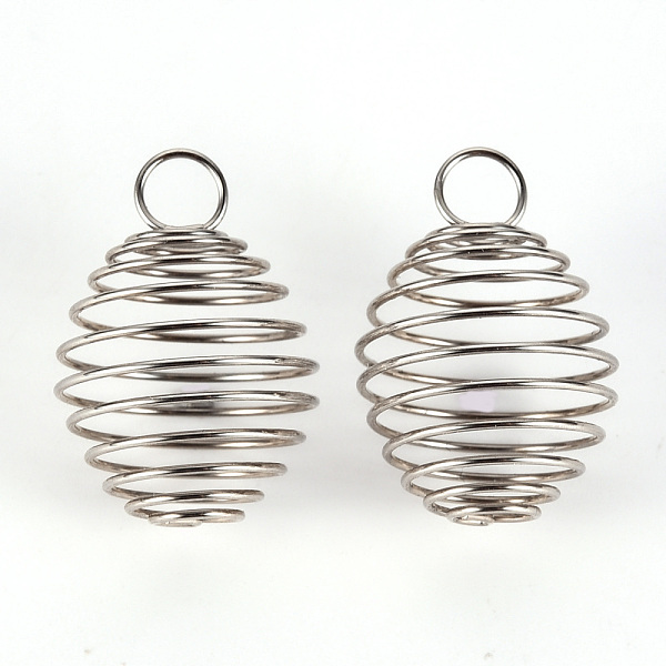 

PandaHall 304 Stainless Steel Wire Pendant, Spiral Bead Cage Pendants, Stainless Steel Color, 29x20.5x20.5mm, Hole: 6mm Stainless Steel...