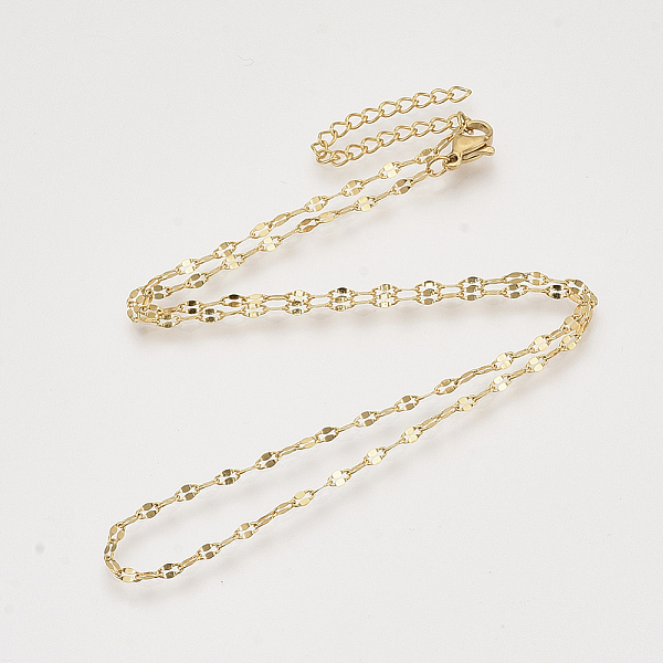 

PandaHall Brass Cable Chains Necklaces, with Lobster Claw Clasps, Nickel Free, Real 18K Gold Plated, 16.4 inch(41.9cm), 2mm Brass