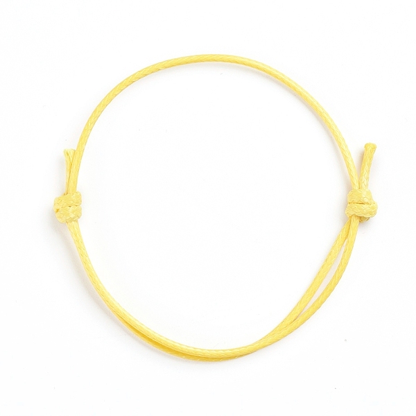 

PandaHall Korean Waxed Polyester Cord Bracelet Making, Yellow, Adjustable Diameter: 40~70mm Polyester Yellow