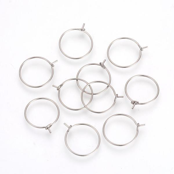 

PandaHall 304 Stainless Steel Hoop Earrings, Stainless Steel Color, 18~19x15x0.5mm, Inner Diameter: 14mm, 24 Gauge 304 Stainless Steel