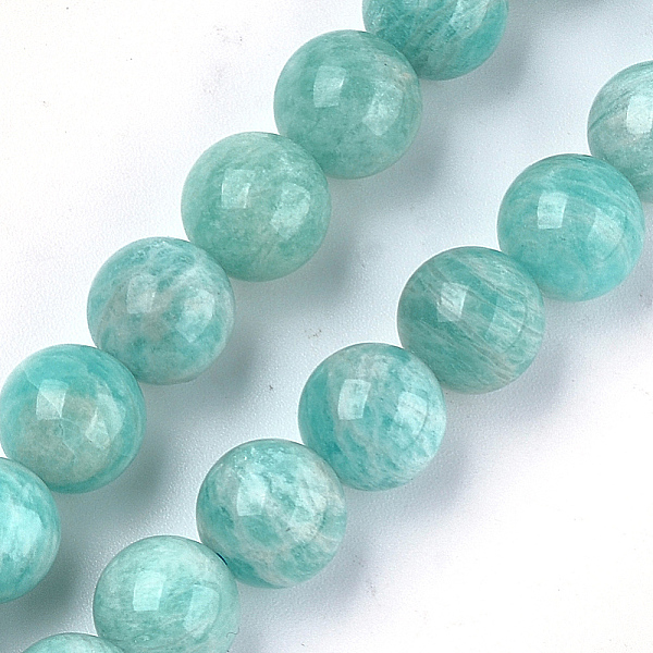 

PandaHall Natural Amazonite Beads Strands, Grade A, Round, 10mm, Hole: 1mm, about 18~20pcs/strand, 7.6 inch Amazonite Round