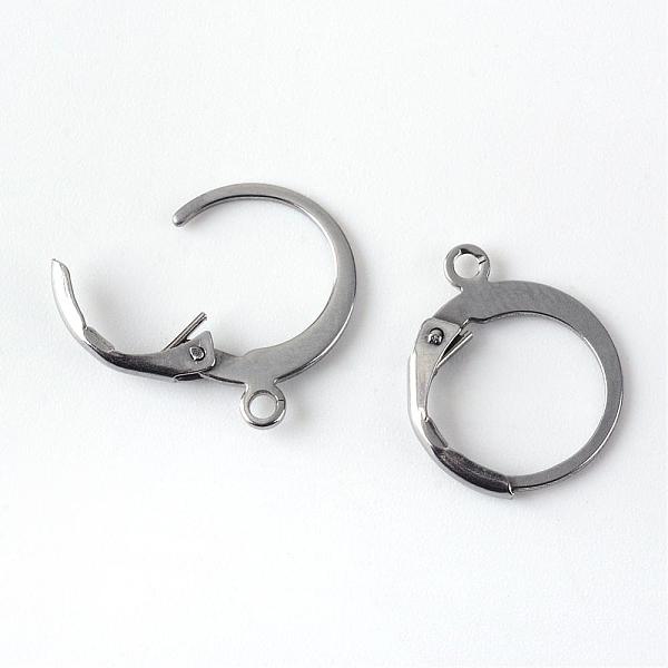 

PandaHall 201 Stainless Steel Leverback Earring Findings, with Loop, Stainless Steel Color, 14.5x12x2mm, Hole: 1mm 201 Stainless Steel