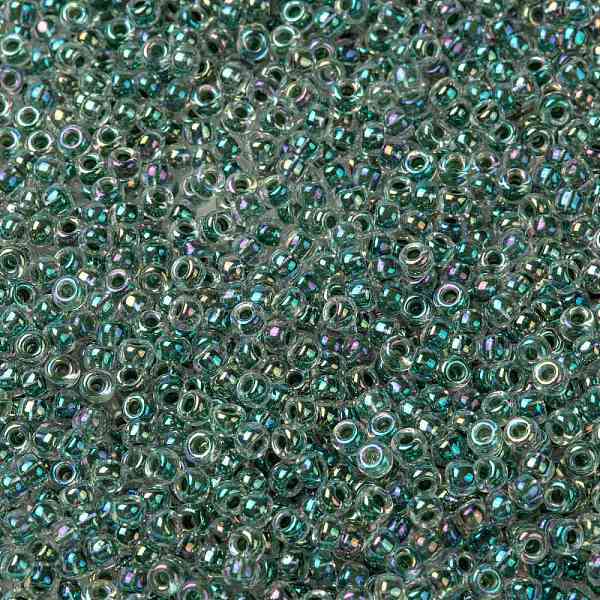 

PandaHall MIYUKI Round Rocailles Beads, Japanese Seed Beads, (RR277) Lime Lined Crystal AB, 8/0, 3mm, Hole: 1mm, about 422~455pcs/bottle..., Green