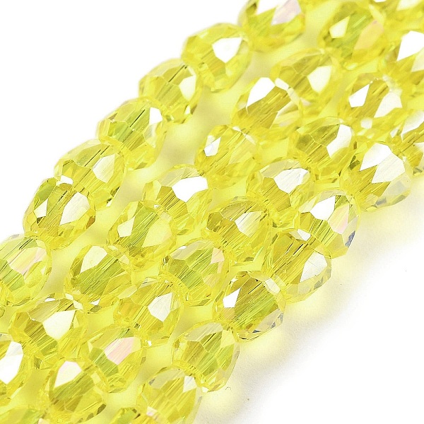 

PandaHall Electroplate Glass Beads Strands, Faceted, Bell, Yellow, 4x3.5~4mm, Hole: 1mm, about 98pcs/strand, 13.70''(34.8cm) Glass Bell...