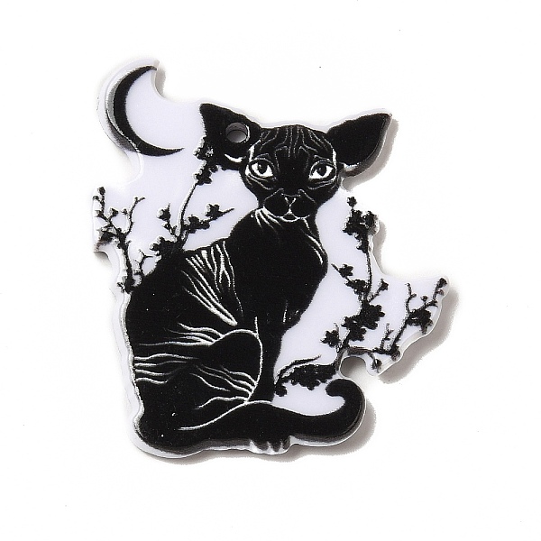

PandaHall Double-sided Printed Acrylic Pendants, Magic Theme Charm, Dog, 35.5x32x2.5mm, Hole: 1.8mm Acrylic Moon Black