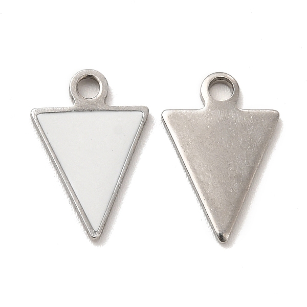 

PandaHall 304 Stainless Steel Enamel Pendants, Triangle Charm, Stainless Steel Color, 13x9x1mm, Hole: 1.6mm Stainless Steel+Enamel Triangle..., White
