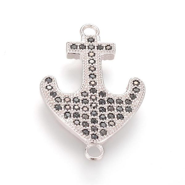 

PandaHall Brass Micro Pave Cubic Zirconia Links, Anchor, Platinum, 24.2mm Brass+Cubic Zirconia Anchor & Helm