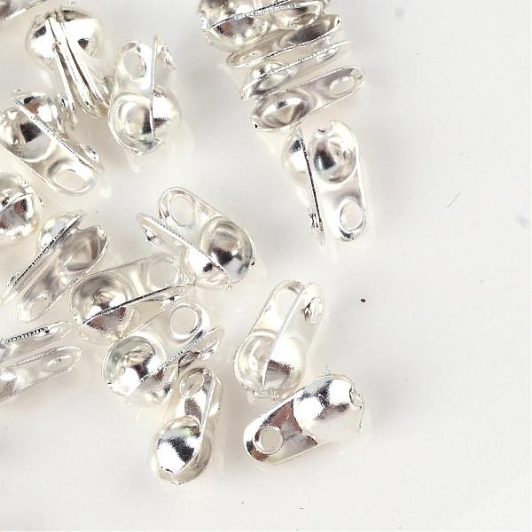 

PandaHall Iron Bead Tips, Calotte Ends, Cadmium Free & Lead Free, Clamshell Knot Cover, Silver Color Plated, 6x3.5mm, Hole: 1mm, 2.4mm inner...