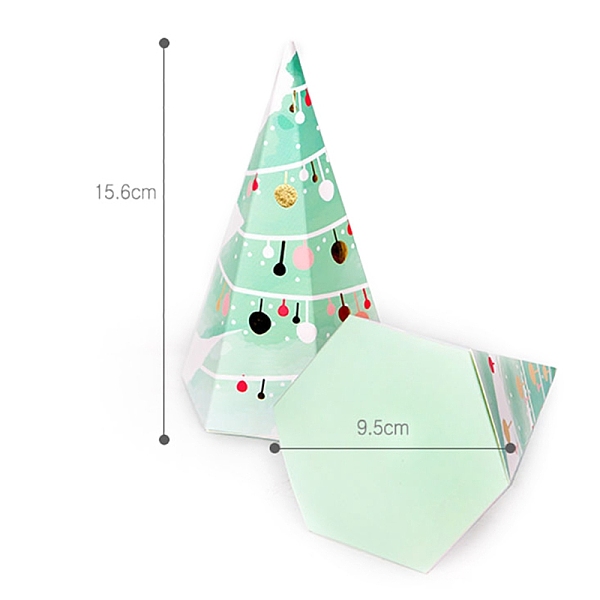

PandaHall Cone Paper Bakery Boxes, Christmas Theme Gift Box, for Mini Cake, Cupcake, Cookie Packing, Christmas Tree Pattern, 95x156mm Paper...