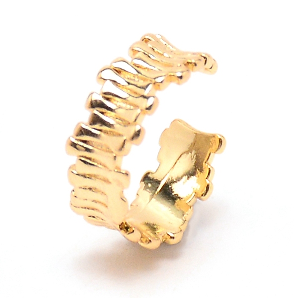 

PandaHall Textured Brass Cuff Earrings, Ear Cartilage Clip on, Non-Piercing Jewelry for Girl Women, Real 14K Gold Plated, 14x5.5mm Brass