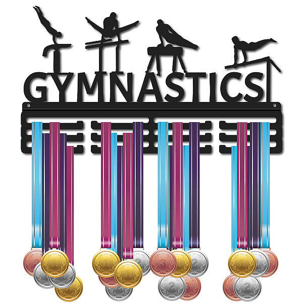 

PandaHall CREATCABIN Gymnastics Medal Hanger Display Sports Medal Holder Iron Competition Wall Hanging Rack Frame Hook Display for Athletes..., Black