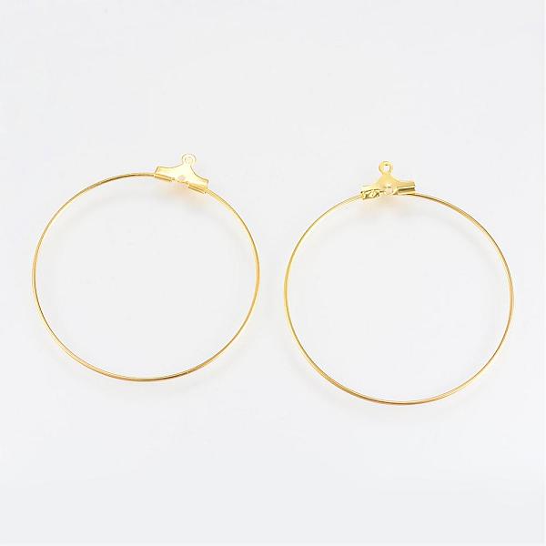 

PandaHall Steel & Brass Wire Pendants, Flat Round, Golden, 42~43x37~40x0.5mm, Hole: 1mm Brass Flat Round