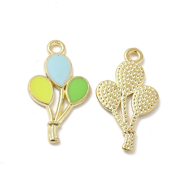 

PandaHall Alloy Enamel Pendants, Balloon Charms, Golden, Light Sky Blue, 23.5x13x1.5mm, Hole: 1.8mm Alloy+Enamel Balloon Green