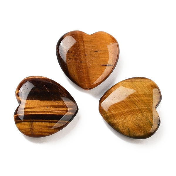 

PandaHall Heart Natural Tiger Eye Worry Stone, Anxiety Healing Thumb Stone, 19.5~20.5x20~20.5x5.8~6.8mm Tiger Eye Heart