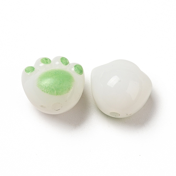 

PandaHall Opaque Acrylic Beads, Cat Paw, Medium Spring Green, 11x12x9.7mm, Hole: 1.6mm Acrylic Others