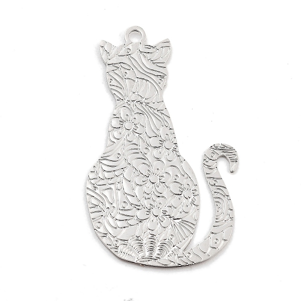 

PandaHall Long-Lasting Plated Brass Pendants, Cat, Platinum, 28x17x0.3mm, Hole: 1.2mm Brass Cat Shape