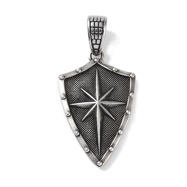 

PandaHall Viking 316 Surgical Stainless Steel Pendants, Shield with Star Charm, Antique Silver, 38.5x24x5mm, Hole: 9x5mm 316 Surgical...