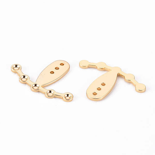 

PandaHall Brass Stud Earring Findings, Front Back Stud Earrings, Nickel Free, Real 18K Gold Plated, 16x23x1mm, Hole: 1mm Brass Others