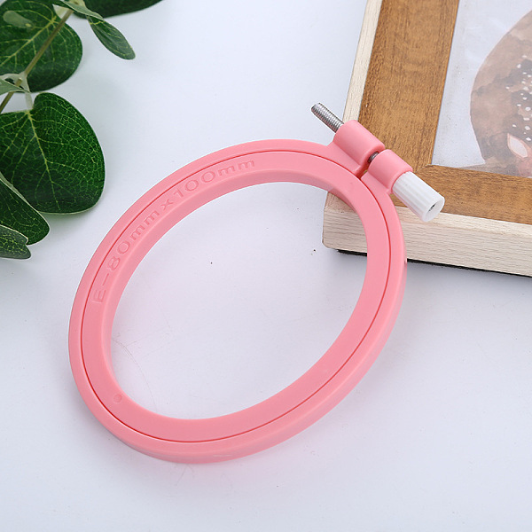 

PandaHall Adjustable ABS Plastic Oval Embroidery Hoops, Embroidery Circle Cross Stitch Hoops, for Sewing, Needlework and DIY Embroidery...