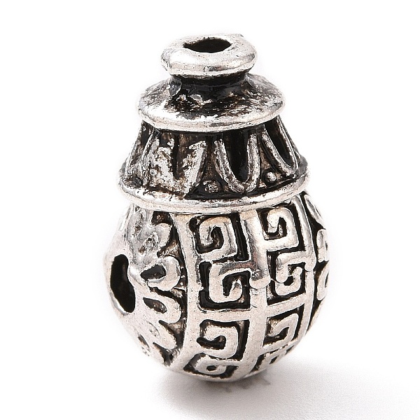 

PandaHall Tibetan Style Alloy 3 Hole Guru Beads, T-Drilled Beads, Teardrop, Antique Silver, 8x6mm, Hole: 5.5mm and 1.6mm Alloy Teardrop