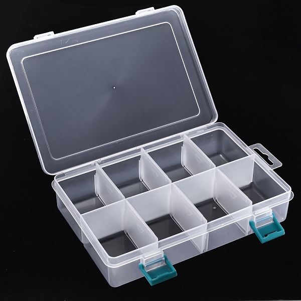 

PandaHall Plastic Bead Storage Container, Adjustable Dividers Box, Removable 8 Compartment Organizer Boxes, Rectangle, Clear, 22x14.5x4.7cm...