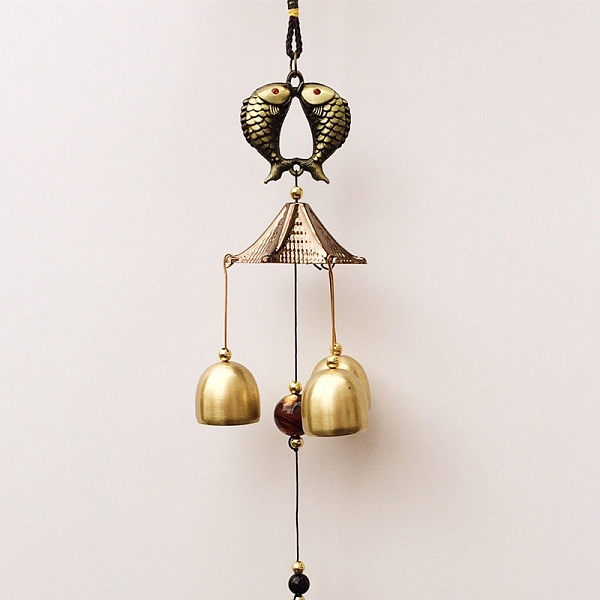 

PandaHall Alloy Wind Chimes, Pendant Decorations, with Bell Charms, Fish, 460mm Alloy Fish