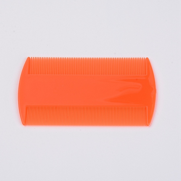 

PandaHall Plastic Double Side Comb, Pet Supplies, Rectangle, Orange Red, 87.5x51x2.5mm Plastic Rectangle