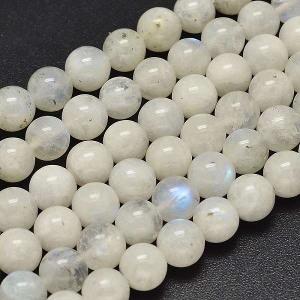 

PandaHall Round Grade A Natural Rainbow Moonstone Bead Strands, 8.5mm, Hole: 1mm, about 42pcs/strand, 15.5 inch Rainbow Moonstone Round
