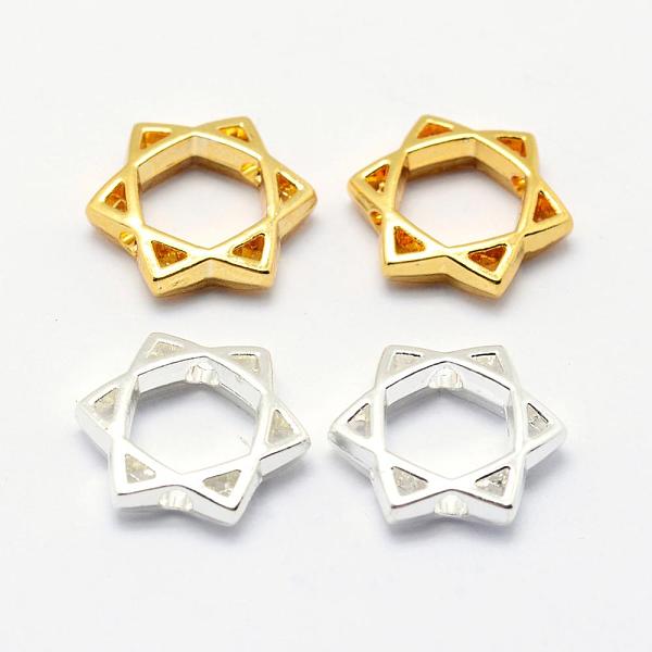 

PandaHall Long-Lasting Plated Alloy Bead Frame, for Jewish, Star of David, Mixed Color, 11x11x2.5mm, Hole: 1mm Alloy Star
