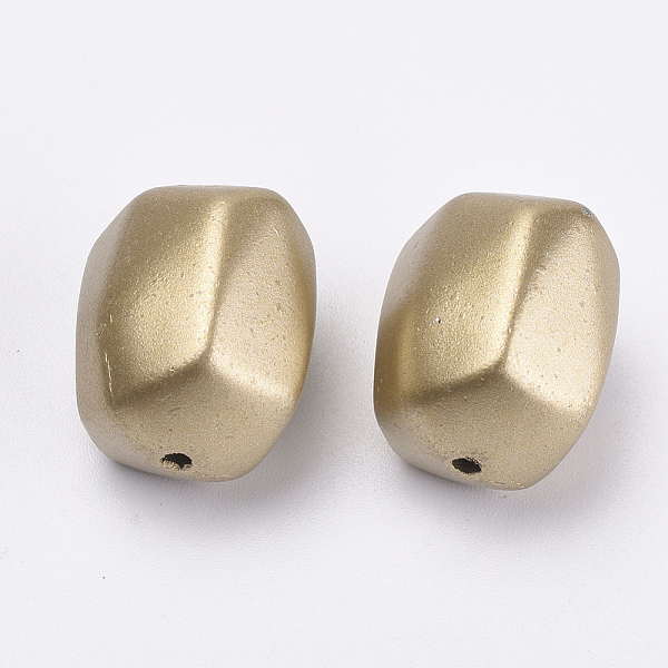 

PandaHall Plating Acrylic Beads, Matter Style, Golden Plated, 19x15x14.5mm, Hole: 1.5mm Acrylic Others