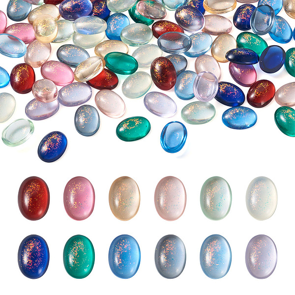 Cheriswelry 120pcs 12 Farben Transparente Harz-Cabochons