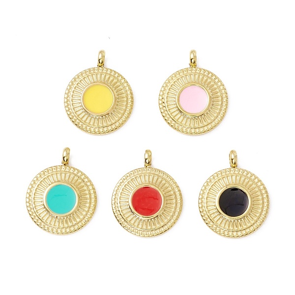 

PandaHall Vacuum Plating 304 Stainless Steel Enamel Pendants, Light Gold, Flat Round, Mixed Color, 19x15x4mm, Hole: 2.4mm Stainless..., Multicolor
