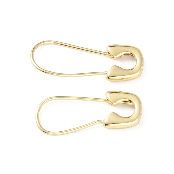 

PandaHall Safety Pin Shape Rack Plating Brass Hoop Earrings for Woman, Long-Lasting Plated, Lead Free & Cadmium Free, Real 18K Gold Plated...