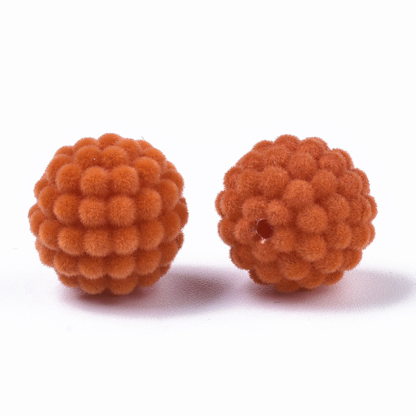 

PandaHall Flocky Acrylic Beads, Berry Beads, Waxberry, Coral, 14mm, Hole: 1.5mm Acrylic Fruit Red
