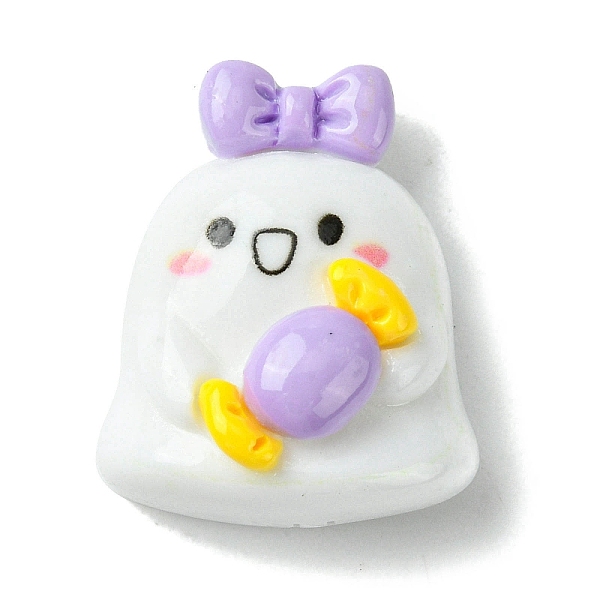 

PandaHall Halloween Theme Opaque Resin Decoden Cabochons, Ghost with Candy, Plum, 27x22x13mm Resin Ghost Purple