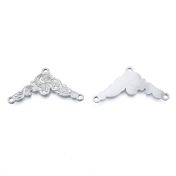 

PandaHall 201 Stainless Steel Chandelier Components Links, Flower, Stainless Steel Color, 20x40x1.5mm, Hole: 2mm 201 Stainless Steel Flower