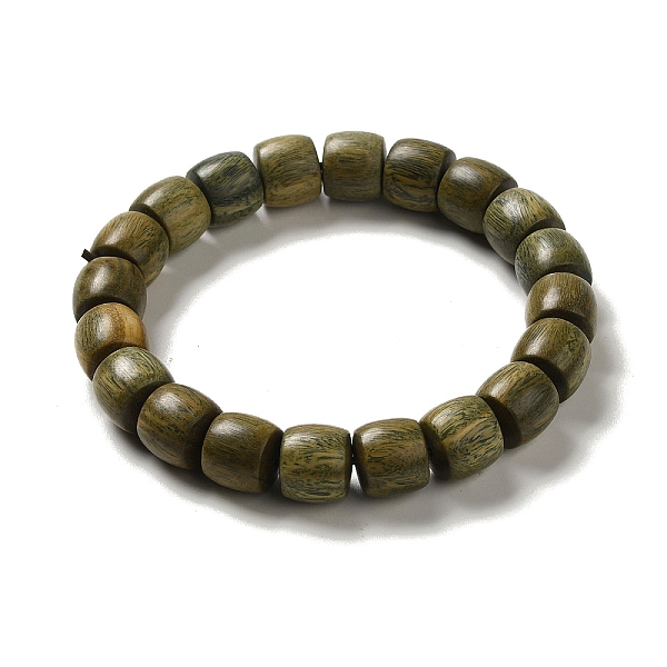 

PandaHall Sandalwood Verawood Mala Bead Bracelets, Buddhist Jewelry, Stretch Bracelets, Barrel, Olive, Inner Diameter: 2-1/4 inch(5.7cm)..., Green