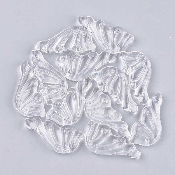 

PandaHall Transparent Glass Pendants, Wing, Clear, 36x18x5.5~6mm, Hole: 1mm Glass Wing Clear